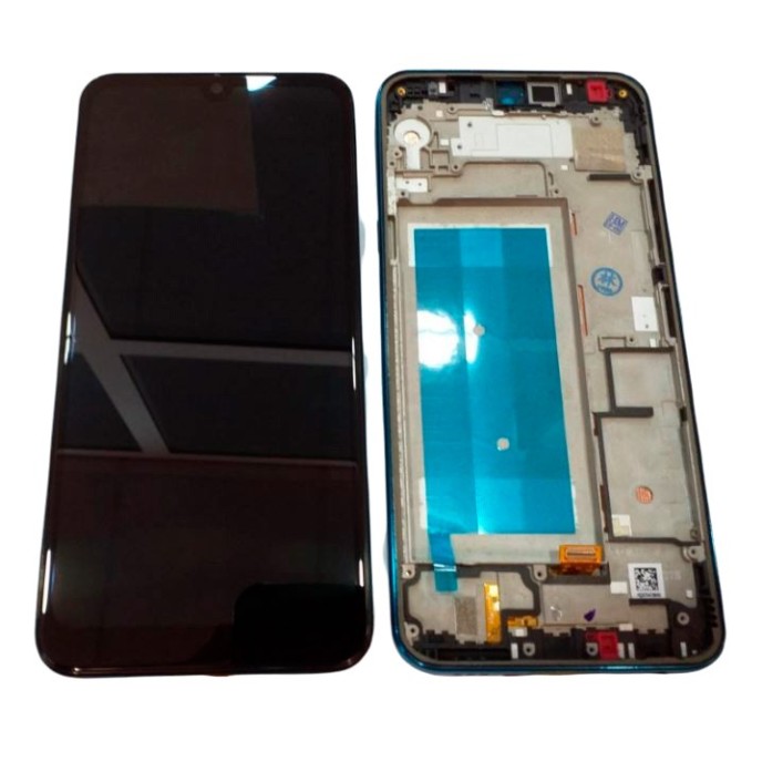 Pantalla LG K50 2019 X520 Q60 X525 DUAL SIM con MARCO AZUL PREMIUM (LCD/display + digitalizador/táctil)
