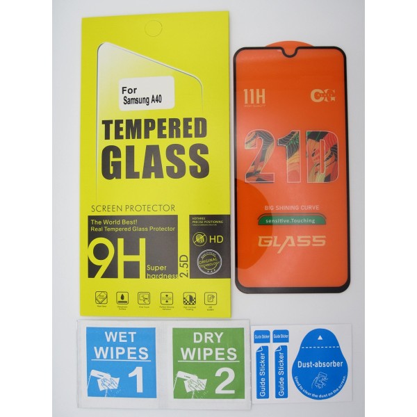 Cristal templado 3D 5D Samsung A40 protector pantalla 21D