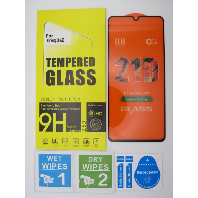 Cristal templado 3D 5D Samsung A30 A50 protector pantalla 21D