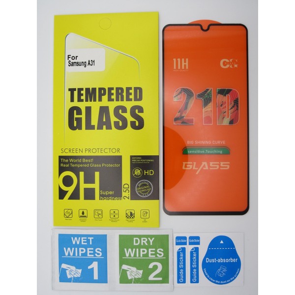 Cristal templado 3D 5D Samsung Galaxy A31 protector pantalla 21D