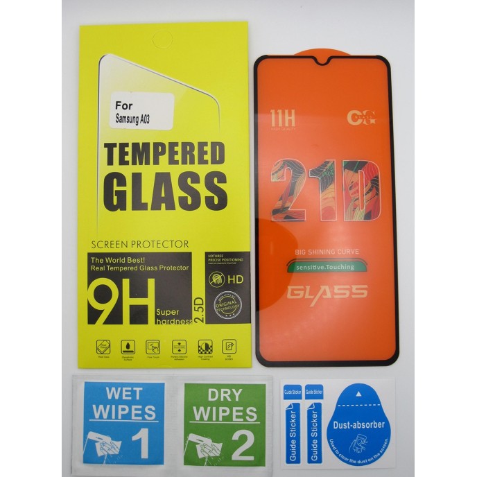 Cristal templado 3D 5D Samsung Galaxy A03 protector pantalla 21D