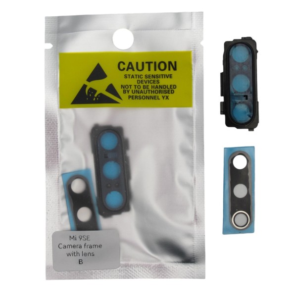 Marco cámara trasera con lente para Xiaomi Mi9SE NEGRO calidad PREMIUM