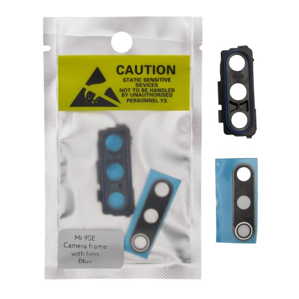 Marco cámara trasera con lente para Xiaomi Mi9SE AZUL calidad PREMIUM