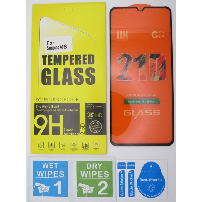 Cristal templado 3D 5D Samsung Galaxy A03S protector pantalla 21D