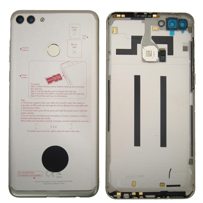 Tapa trasera Huawei Y9 2018 DORADA CON LENTE liquidacion