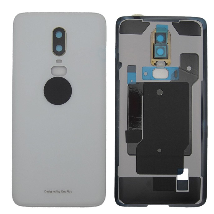 Tapa trasera OnePlus 6 BLANCA CON LENTE cubre batería back cover