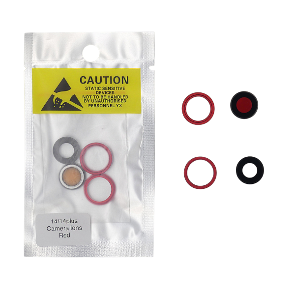 Lente de cámara iPhone 14 iPhone 14 PLUS (2 piezas) ROJO
