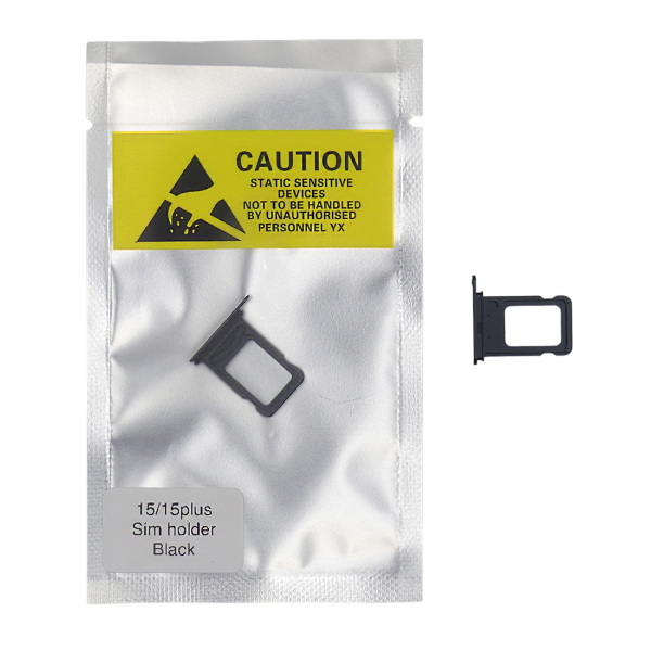 Bandeja SIM para iPhone 15 / 15 PLUS DUAL NEGRA Soporte adaptador SIM PREMIUM