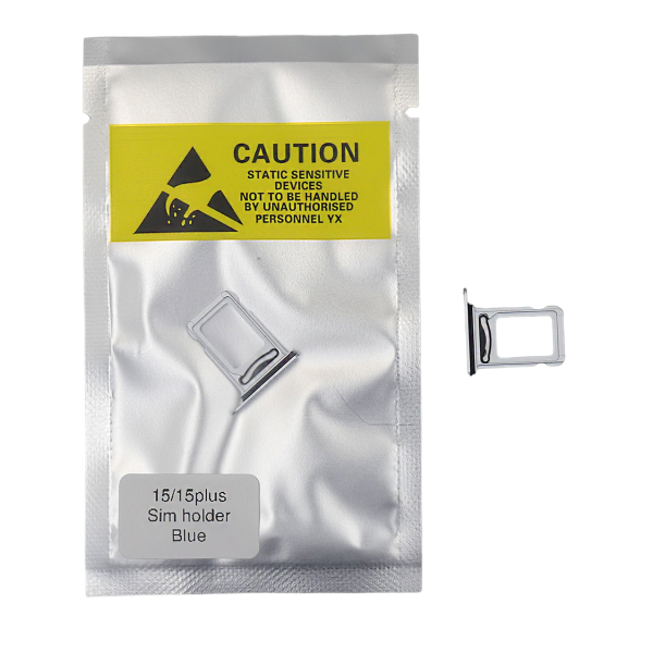 Bandeja SIM para iPhone 15  / 15 PLUS DUAL AZUL Soporte adaptador SIM PREMIUM