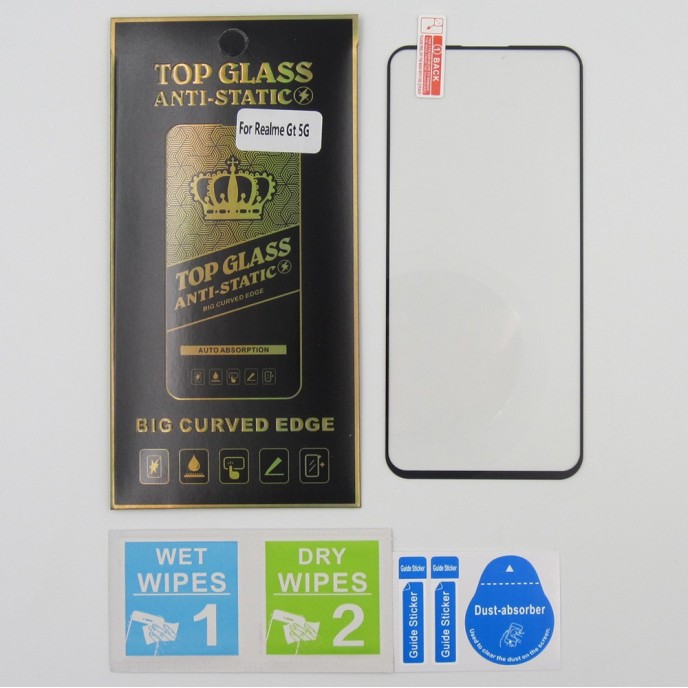 Protector Cristal templado para Realme Gt 5G 5D Antiestatico