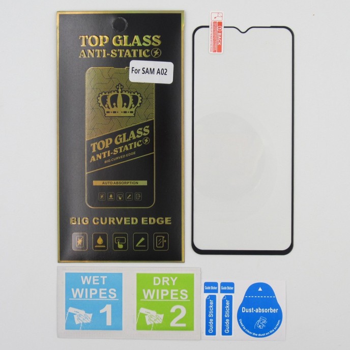 Protector Cristal templado para Samsung A02 5D Antiestatico
