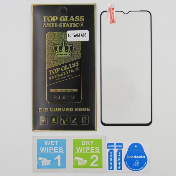 Protector Cristal templado para Samsung A03 5D Antiestatico