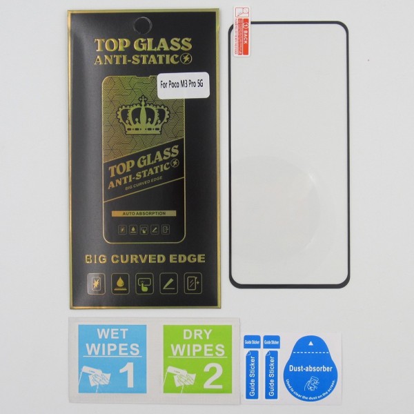Protector Cristal templado para Xiaomi Poco M3 Pro 5G 5D Antiestatico