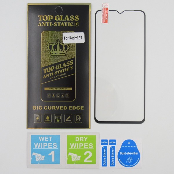 Protector Cristal templado para Xiaomi Redmi 9T 5D Antiestatico