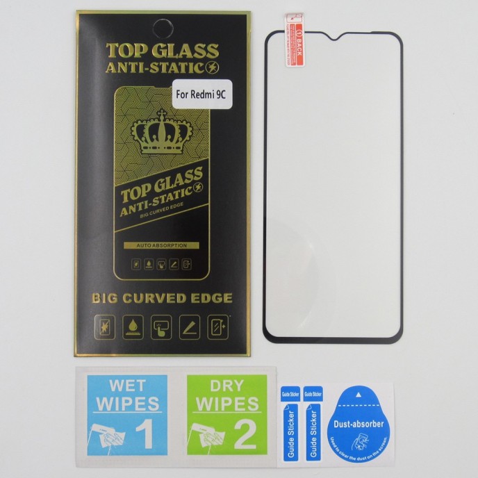Protector Cristal templado para Xiaomi Redmi 9C Antiestatico 5D