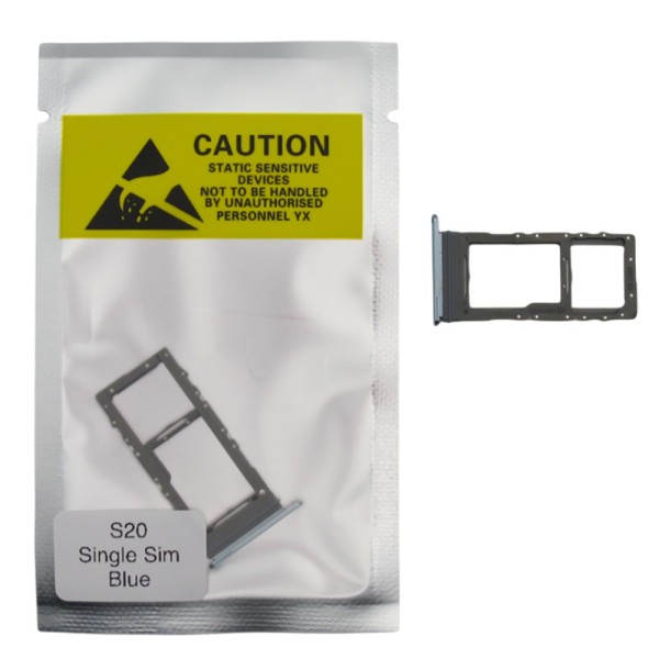 Bandeja SIM para Samsung  S20 G980 / S20 Plus G985 G986 / S20 Ultra G988 SINGLE AZUL Soporte adaptador SIM PREMIUM