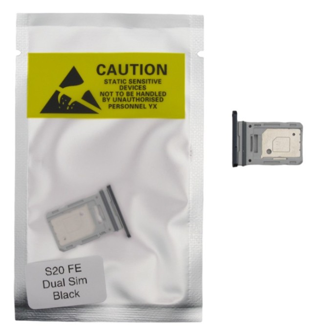 Bandeja SIM para Samsung S20 FE G780 DUAL NEGRA Soporte adaptador SIM PREMIUM