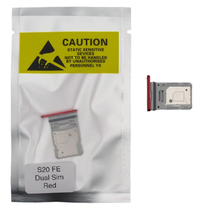 Bandeja SIM para Samsung S20 FE G780 DUAL ROJA Soporte adaptador SIM PREMIUM