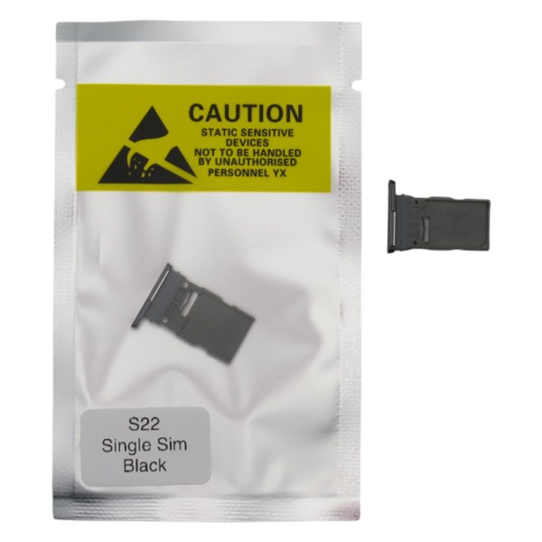 Bandeja SIM para Samsung S22 5G S901 / S22 Plus 5G S906 SINGLE NEGRA Soporte adaptador SIM PREMIUM