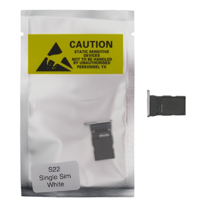 Bandeja SIM para Samsung S22 5G S901 / S22 Plus 5G S906 SINGLE BLANCA Soporte adaptador SIM PREMIUM