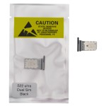 Bandeja SIM para Samsung S22 Ultra S908 DUAL NEGRA Soporte adaptador SIM PREMIUM