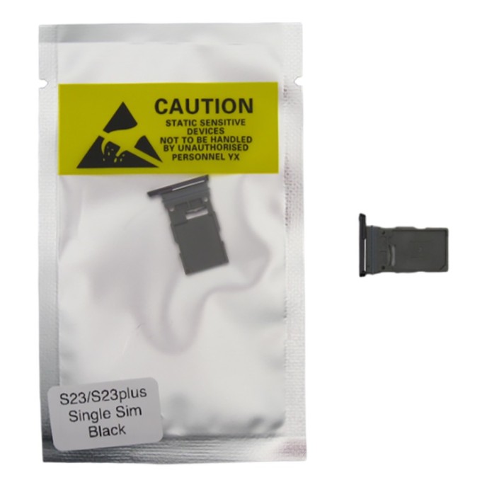 Bandeja SIM para Samsung S23 / S23 Plus SM-S916 SINGLE NEGRO (Phantom Black) Soporte adaptador SIM PREMIUM