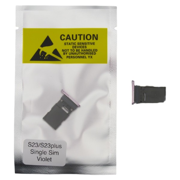 Bandeja SIM para Samsung S23 / S23 Plus SM-S916 SINGLE Violeta (Mystic Lila) Soporte adaptador SIM PREMIUM