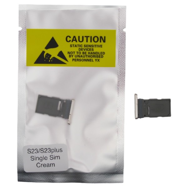 Bandeja SIM para Samsung S23 / S23 Plus SM-S916 SINGLE Crema (Cotton White) Soporte adaptador SIM PREMIUM