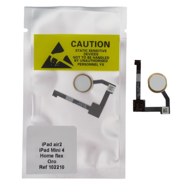 Flex Botón Home iPad Air 2 / iPad mini 4, DORADO (A1566, A1567, A1538, A1550) PREMIUM