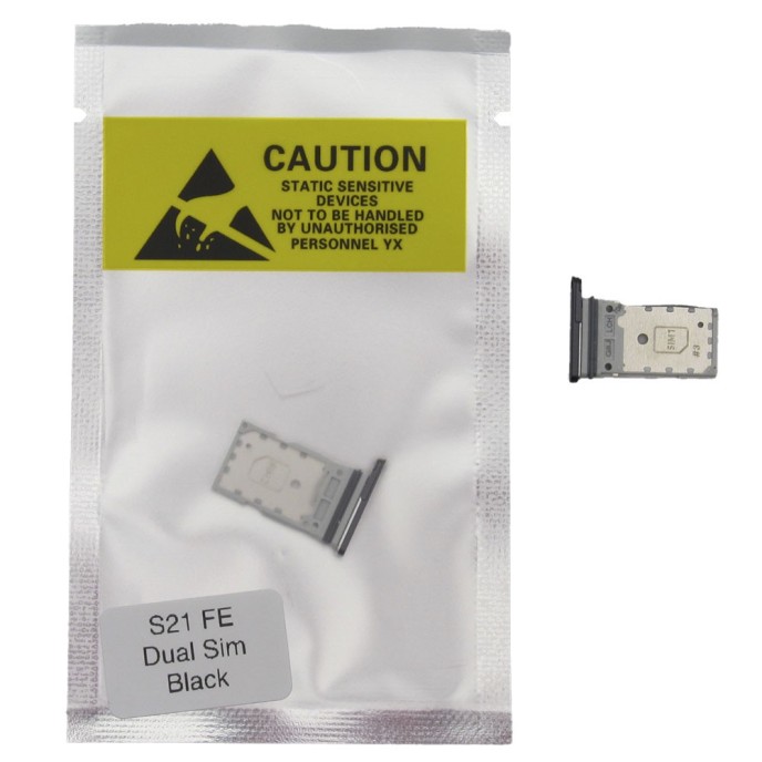 Bandeja SIM para Samsung S21 FE 5G G990 DUAL NEGRA Soporte adaptador SIM PREMIUM