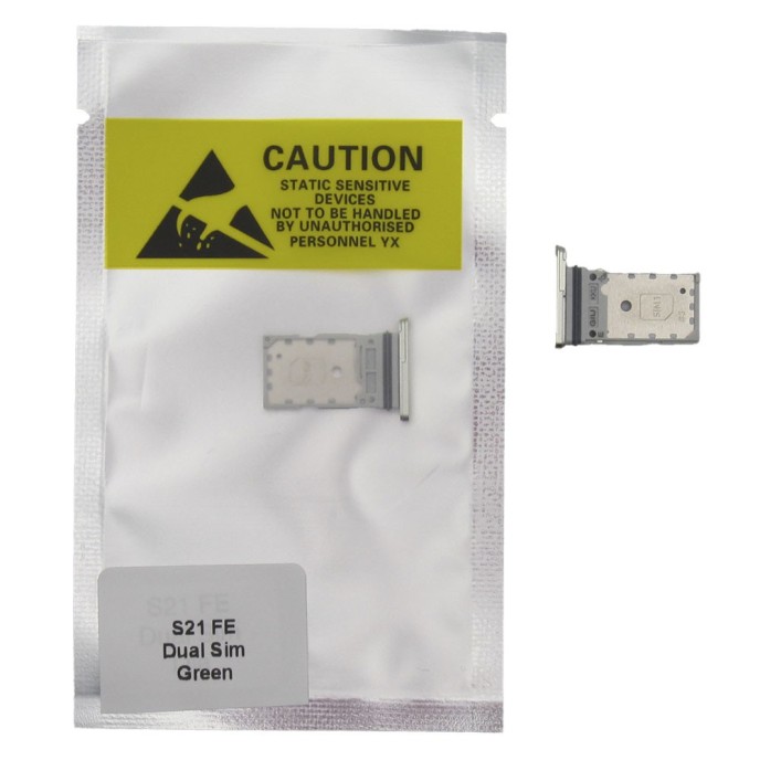 Bandeja SIM para Samsung S21 FE 5G G990 DUAL VERDE Soporte adaptador SIM PREMIUM