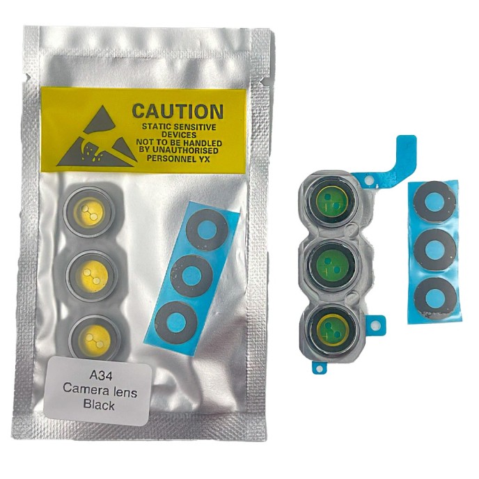 Lente de cámara completa Samsung A34 SM-A346 color Negro calidad PREMIUM