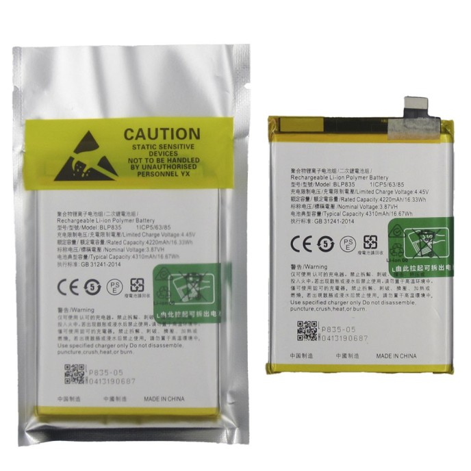 Batería Oppo A94 4G, Reno 5 Lite, Reno 5F, Oppo F19 Pro BLP835 4500 mAh