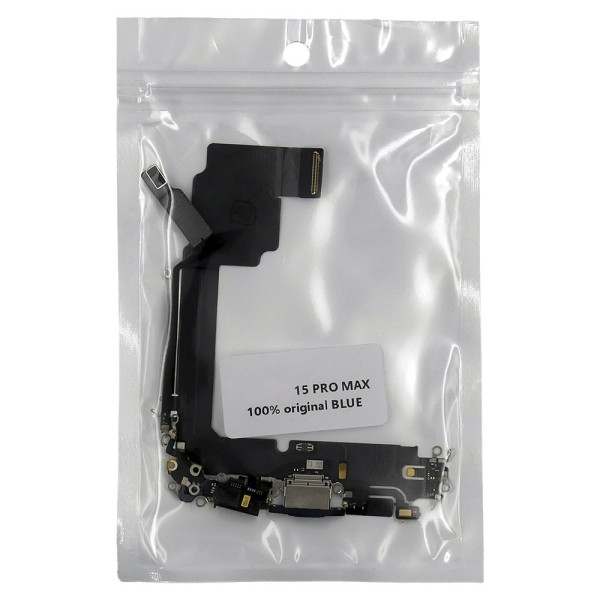 Flex Conector de carga iPhone 15 PRO MAX AZUL 100% original (Despiece)