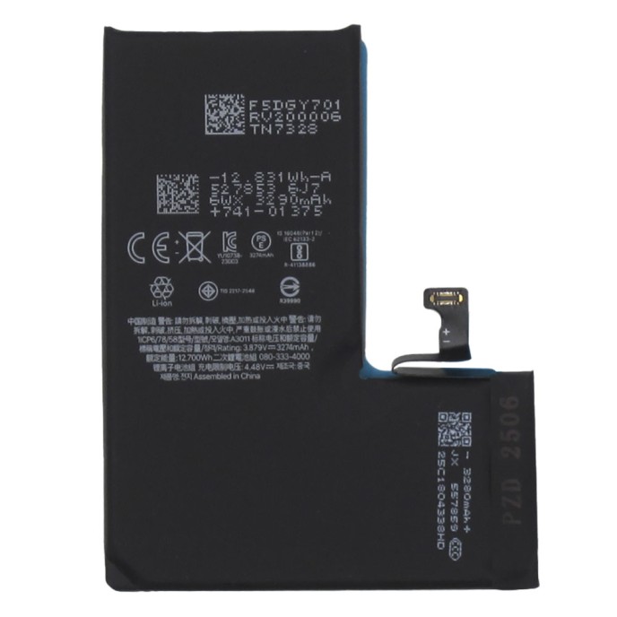 Batería iPhone 15 PRO 3274mAh (Diagnostico ok, sin mensaje,100%)