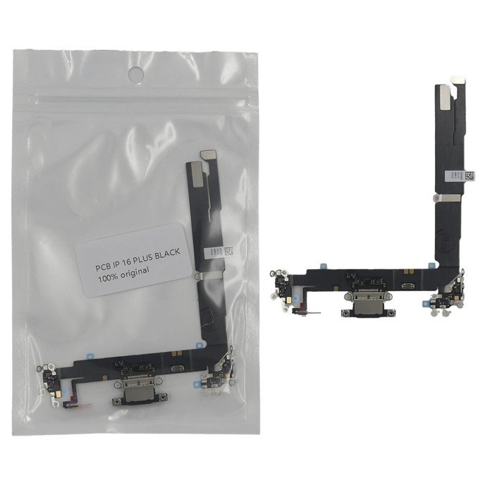 Flex Conector de carga iPhone 16 PLUS NEGRO 100% original (Despiece)