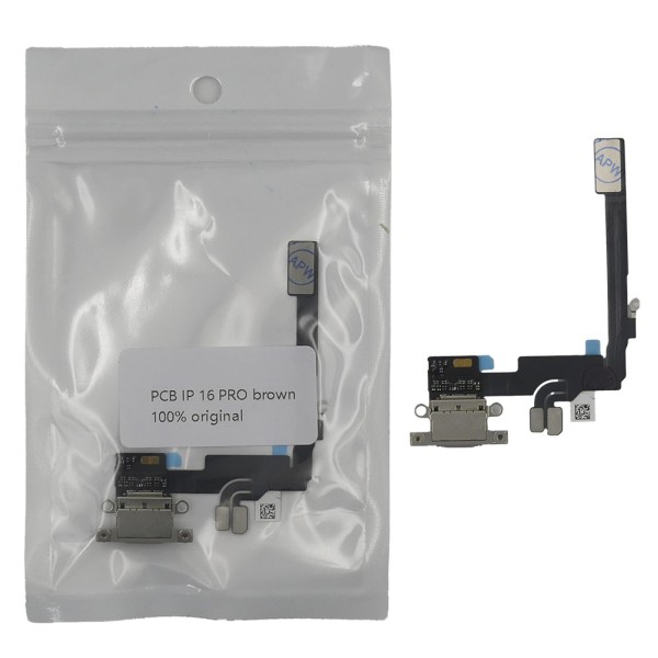 Flex Conector de carga iPhone 16 PRO TITANIO DESIERTO 100% original (Despiece)