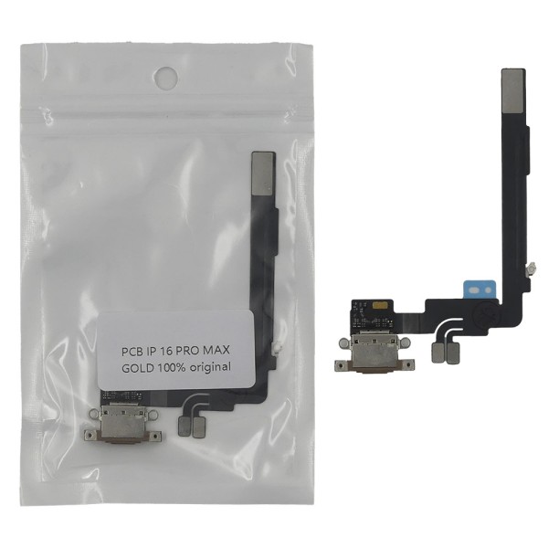 Flex Conector de carga iPhone 16 PRO MAX TITANIO NATURAL 100% original (Despiece)