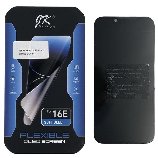 Pantalla iPhone 16E SOFT OLED JK (IC removible) (LCD/display + digitalizador/táctil)