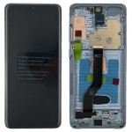 Pantalla Samsung S20 Plus / S20 Plus 5G G985 G986 con MARCO Azul Claro SOFT OLED (LCD/display + digitalizador/táctil)