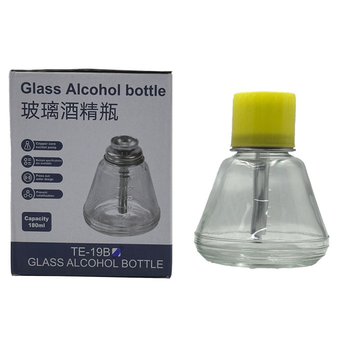 Botella de alcohol tipo prensa de180 ml