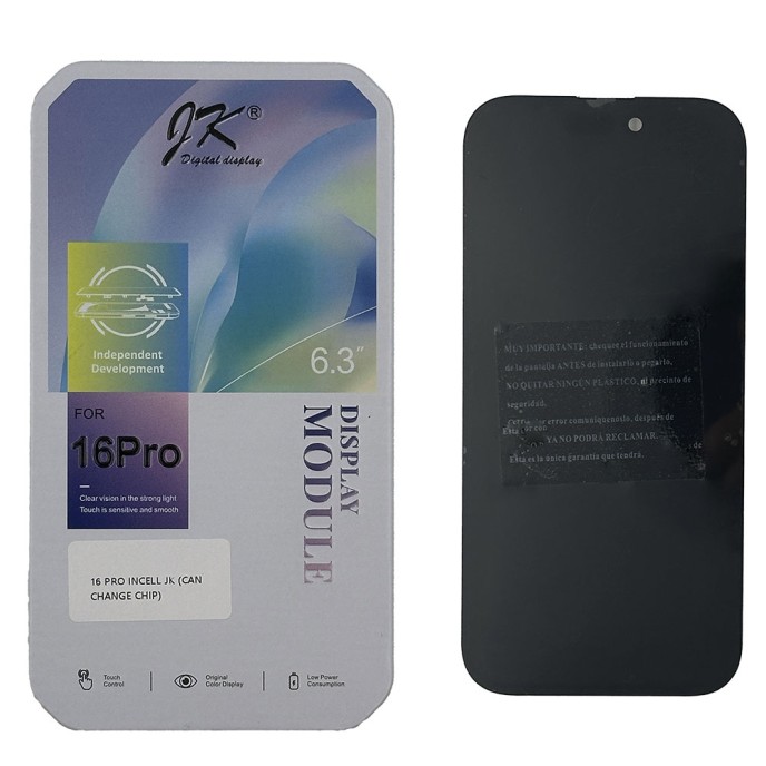 Pantalla iPhone 16 PRO INCELL JK (IC removible) (LCD/display + digitalizador/táctil)