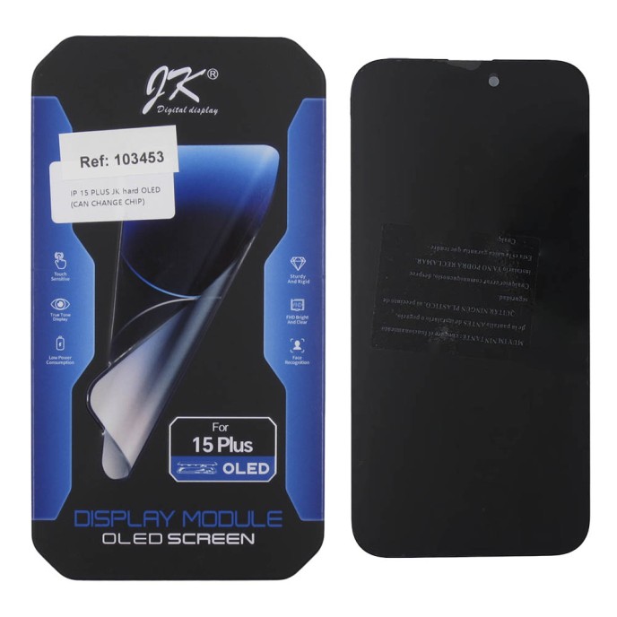 Pantalla iPhone 15 PLUS hard OLED JK (IC removible) (LCD/display + digitalizador/táctil)