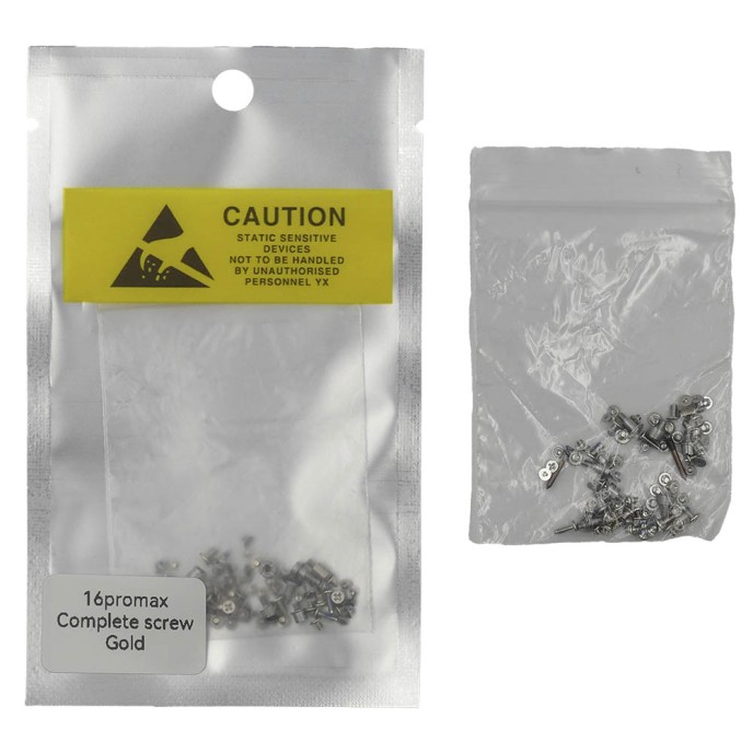 Set de Tornillos para iPhone 16 PRO MAX DORADO