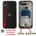 Chasis iPhone 11 NEGRO tapa trasera (Unibody, INCLUYE rejillas)