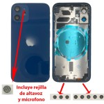 Chasis iPhone 12 MINI AZUL tapa trasera (Unibody, INCLUYE rejillas)