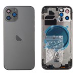 Chasis iPhone 12 PRO NEGRO tapa trasera (Unibody, INCLUYE rejillas)