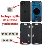 Chasis iPhone 15 PLUS NEGRO tapa trasera (Unibody, INCLUYE rejillas)