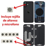 Chasis iPhone 16 NEGRO tapa trasera (Unibody, INCLUYE rejillas)
